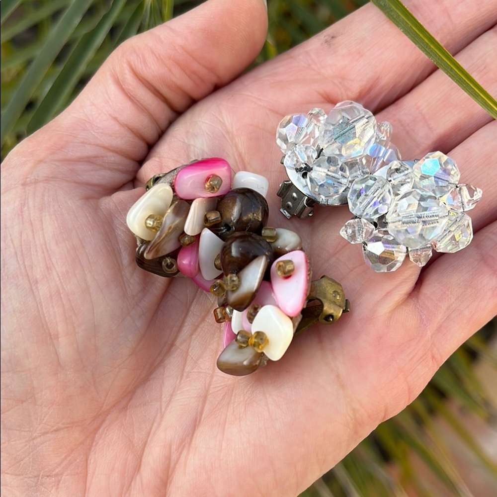 Vintage Beaded Clip-On Earrings